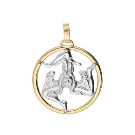 Ciondolo Trinacria in Oro 18k Bicolore