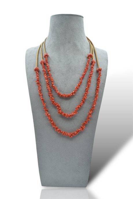 Collana 3 fili Corallo Sciacca Patricia Oro Creations