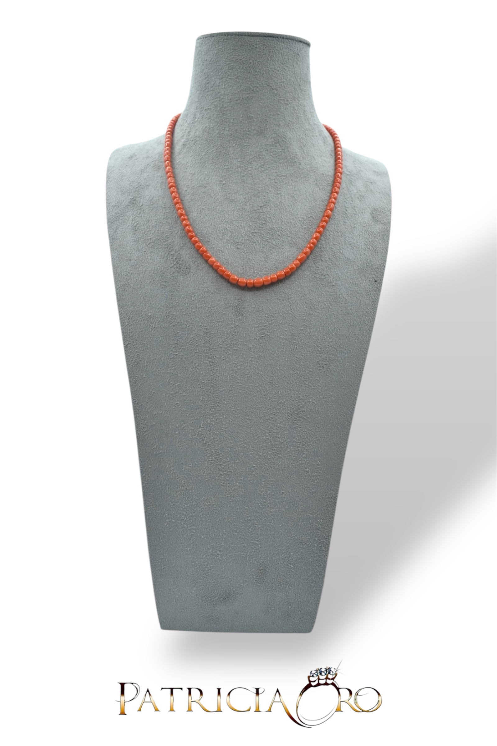 Splendida Collana Barilotti in Corallo Sciacca di Patricia Oro Creations, un gioiello made in italy di alta gioielleria.