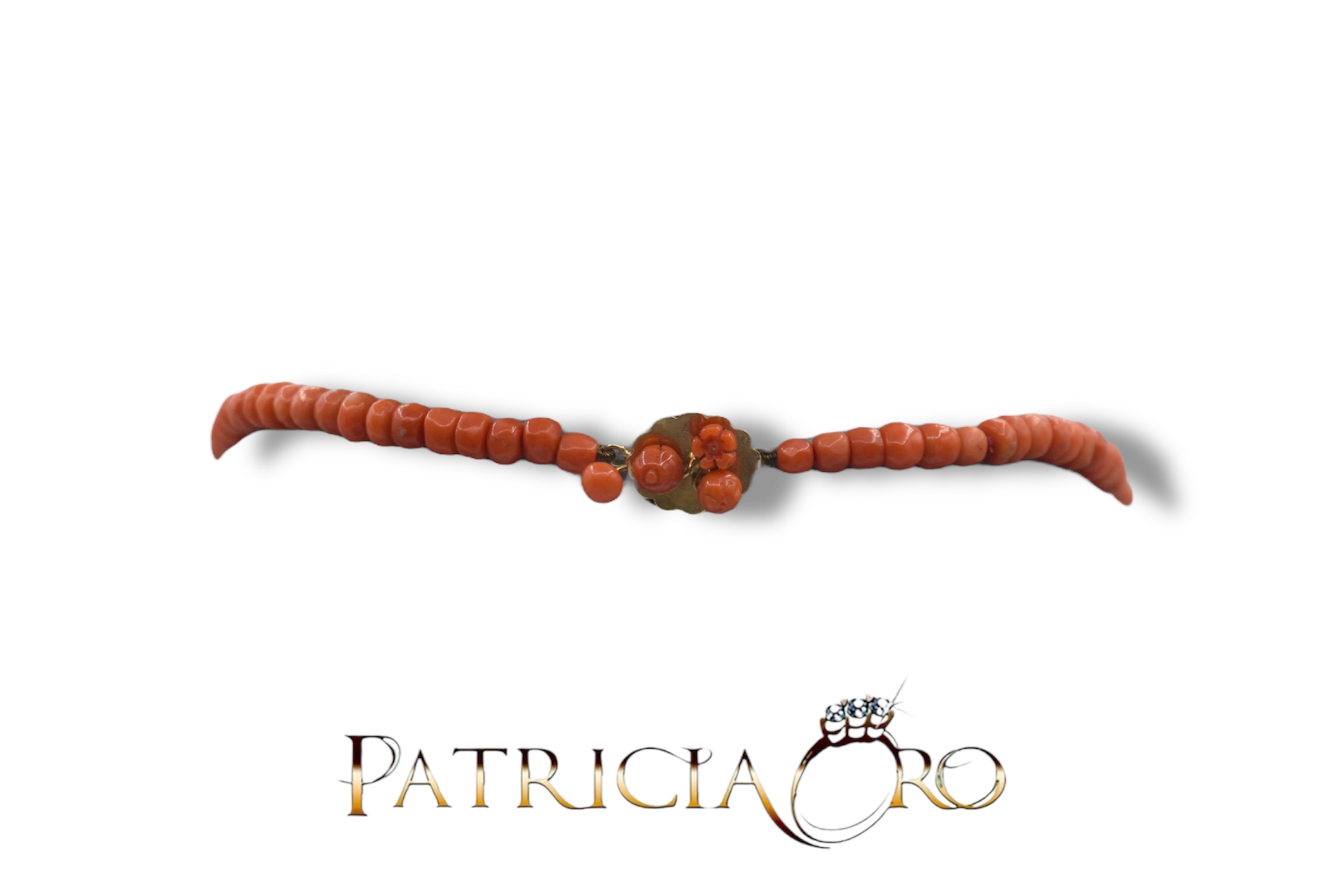 Splendida collana da donna in corallo, frutta e fiori, un capolavoro di gioielleria made in italy, perfetto per un regalo prezioso. (Vista 3)
