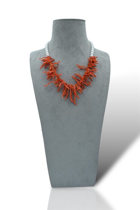 Collana in Corallo Frange e Perle Fresh Water Patricia Oro