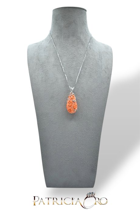 Collana Corallo Sciacca Diamanti Oro 750