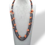 Splendida Collana Corallo Sciacca con Granato, un gioiello made in italy di Patricia Oro Creations, perfetto per un'idea regalo preziosa.