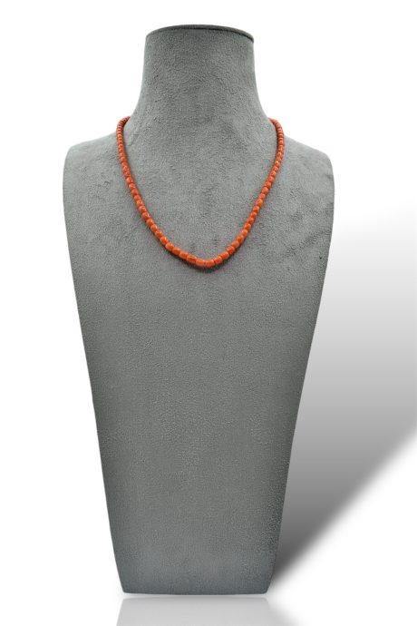 Collana Girocollo in Corallo Sciacca con Barilotti e Chiusura Oro 750