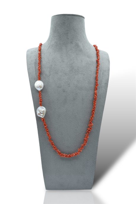 Collana in Corallo Sciacca con Perle Barocche