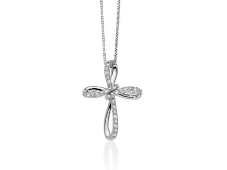 Collana Croce Miluna Diamanti Naturali Oro Bianco 18kt