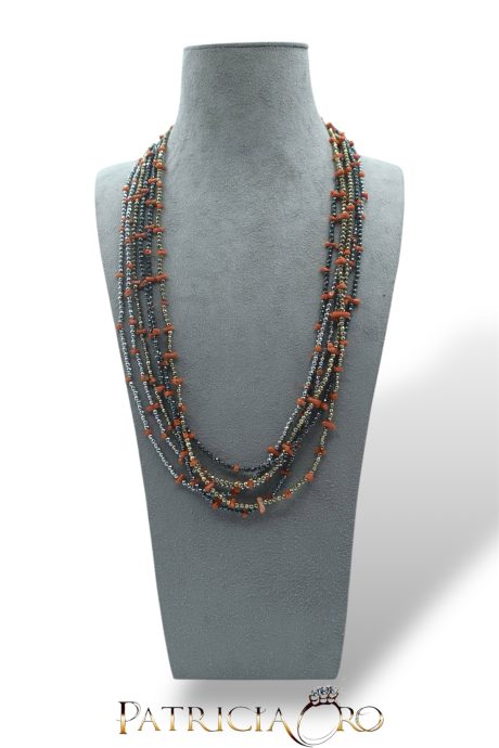 Collana Donna Corallo e Ematite Patricia Oro