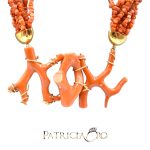 Splendida collana da donna in Corallo Sciacca, un gioiello made in Italy di Patricia Oro Creations, perfetto per un'idea regalo preziosa. (Vista 2)