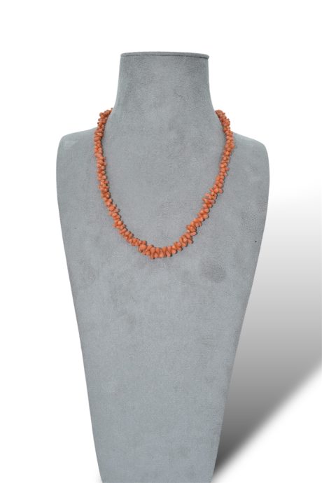 Collana in Corallo Sciacca con Chiusura in Argento 925