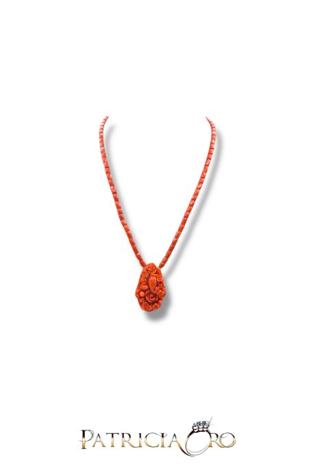 Collana Corallo Sciacca Frutta e Fiori in Oro 750