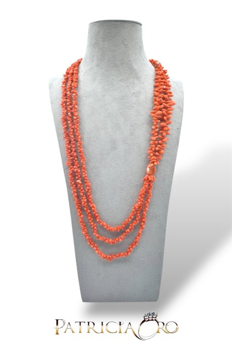 Collana Donna Corallo Sciacca 3 Fili
