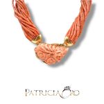 Splendida collana da donna con Corallo Sciacca e Susta Incisa, un capolavoro di gioielli made in italy, perfetto per un'occasione speciale. (Vista 2)