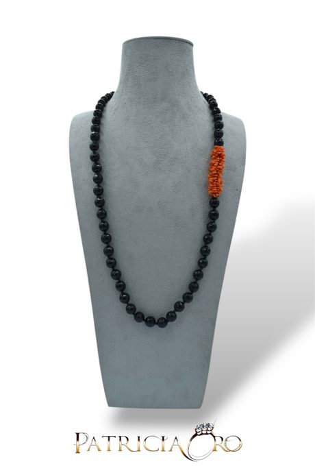 Collana donna Onice e Corallo Patricia Oro Creations