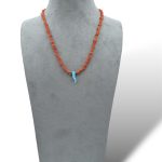 Collana girocollo da uomo in Corallo Sciacca con cornetto, un gioiello made in italy di Patricia Oro Creations, perfetto per un regalo prezioso.