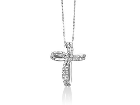 Collana Miluna Croce con Diamanti Oro Bianco 18kt