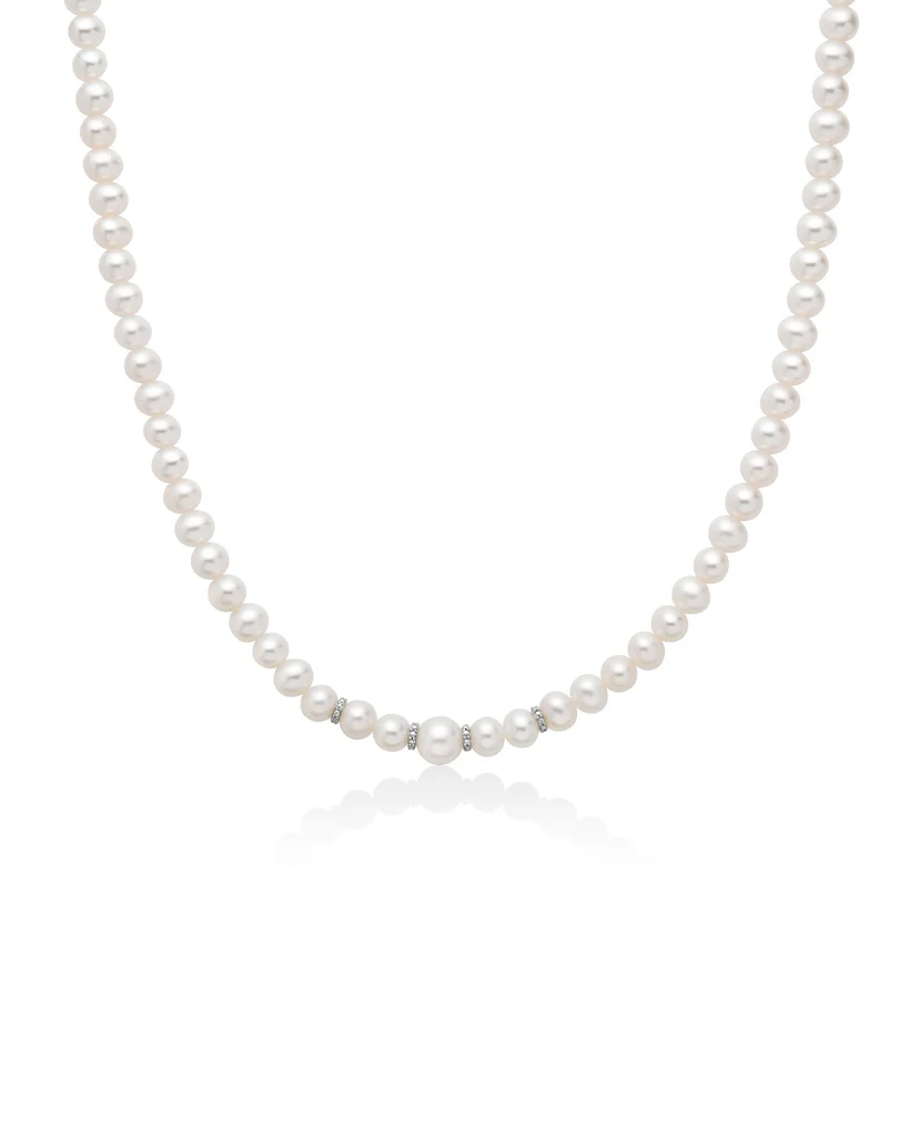 La Collana Miluna Perle Boule e Diamanti, un capolavoro di alta gioielleria con diamanti preziosi, perfetta per un'idea regalo indimenticabile.