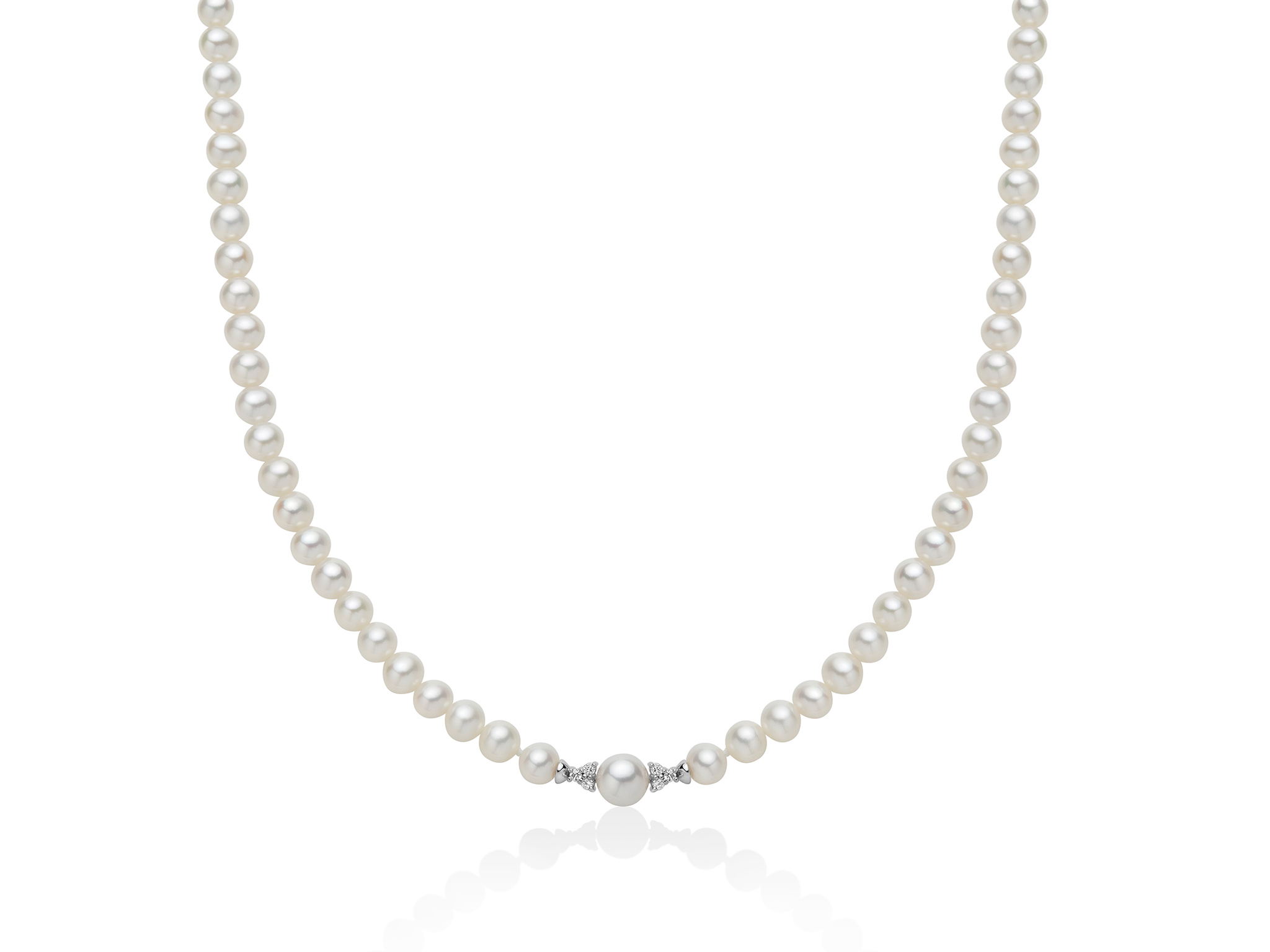 Collana Miluna di Perle Oriente e Diamanti: un gioiello di lusso che incarna l'eleganza senza tempo.