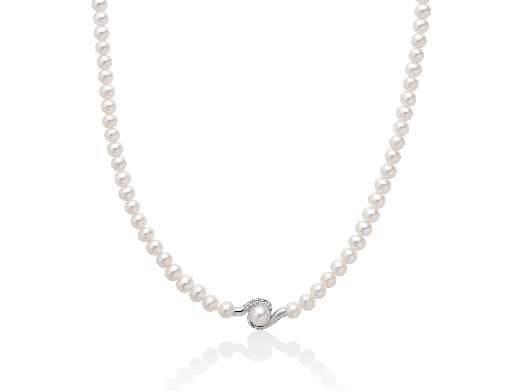 Collana Miluna di Perle e Diamanti in Oro 18kt Girocollo