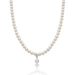 La Collana Miluna Perle Oriente e Diamanti, un gioiello di lusso in oro 18kt, esalta l'eleganza e la raffinatezza.