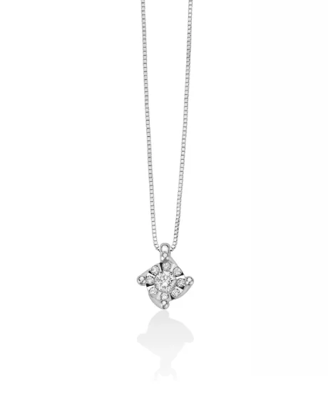 Collana Miluna Punto Luce Diamanti in Oro Bianco 18kt