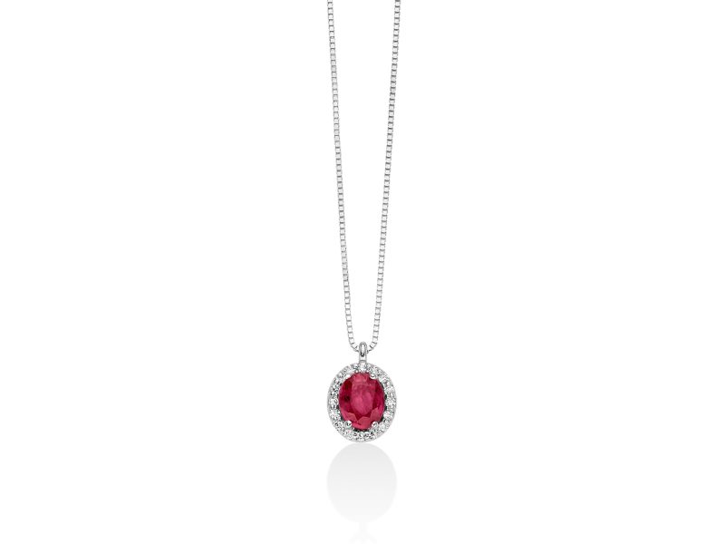 Collana Miluna rubino diamanti – Elegante