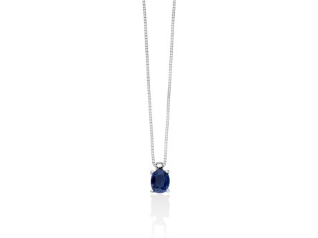 Collana Miluna Zaffiro Blu in Oro Bianco 750