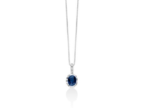 Collana Miluna con Zaffiro e Diamanti Oro 750