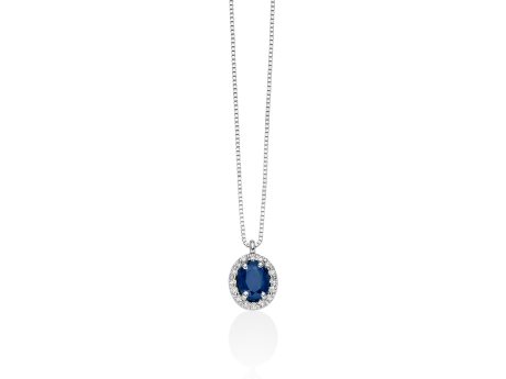 Collana Miluna con Zaffiro e Diamanti