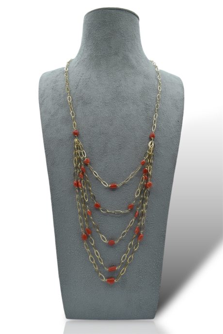 Collana in Oro 18k con Corallo Sciacca