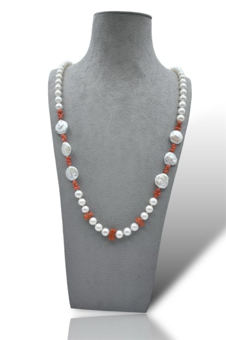 Collana Donna Corallo Sciacca e Perle Patricia Oro