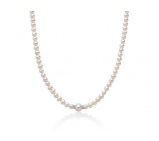 Splendida Collana di Perle in Oro e Diamanti, un gioiello di lusso firmato Miluna Gioielli, perfetto per un'idea regalo preziosa.