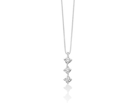 Collana Miluna Trilogy in Oro Bianco 18kt con Diamanti