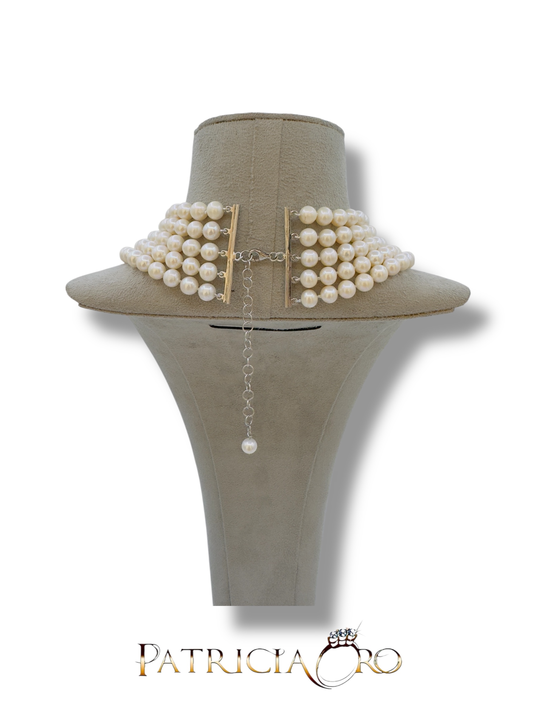 Girocollo di perle preziose Patricia Oro Creations: un gioiello di alta gioielleria per un'eleganza senza tempo. (Vista 2)