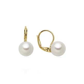 Miluna Drop Earrings with Orient Pearls in 18kt Gold