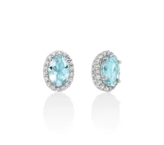 Orecchini Miluna in oro bianco con acquamarina e diamanti: un gioiello di lusso per un'eleganza senza tempo. Scopri la bellezza dei gioielli diamanti.