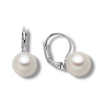 Orecchini a monachella Miluna con perle Oriente in oro bianco 18kt