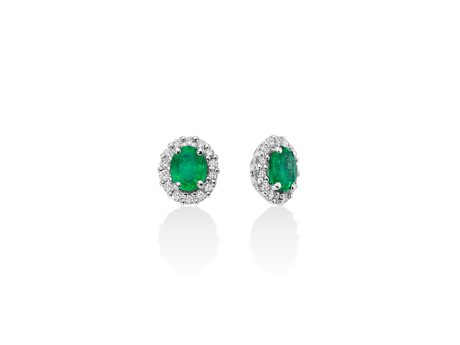 Orecchini Miluna Smeraldo e Diamanti in Oro 18kt