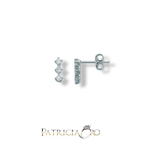 Orecchini Miluna Trilogy Diamanti Oro Bianco 18kt