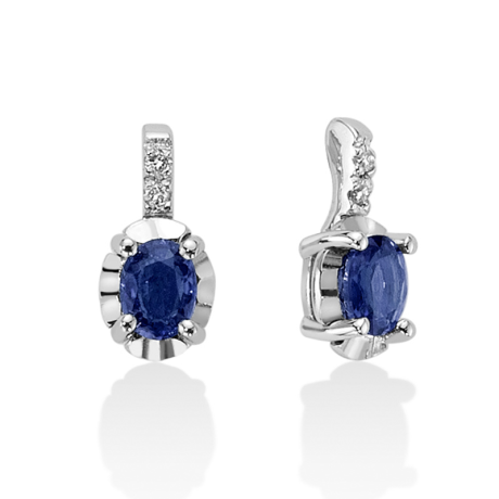 Orecchini Miluna Zaffiri e Diamanti in Oro Bianco 18KT
