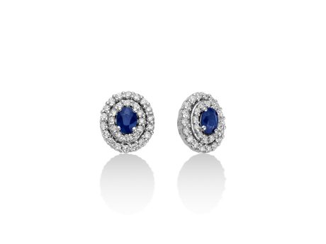 Orecchini Miluna Zaffiri Blu e Diamanti in Oro Bianco
