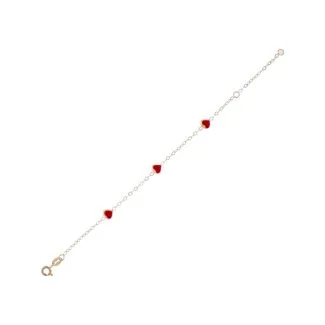 Little Girl's 18k Gold Bracelet with Hearts