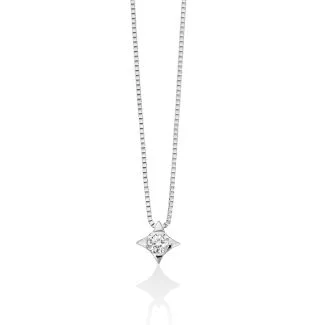 Miluna Punto Luce Necklace in 18kt White Gold with Diamond