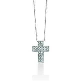 Miluna Cross in 18kt White Gold with 42 Diamonds