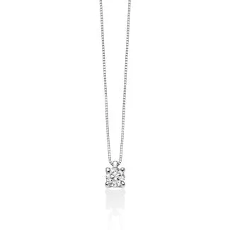 Miluna Punto Luce Necklace with Brilliant Diamond in 18kt White Gold