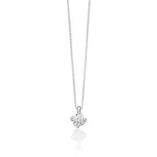 Miluna Punto Luce Necklace in White Gold with Diamond