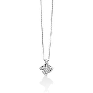 Miluna Point of Light Necklace in White Gold and Diamonds