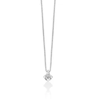 Miluna Punto Luce Necklace in White Gold with Natural Diamond