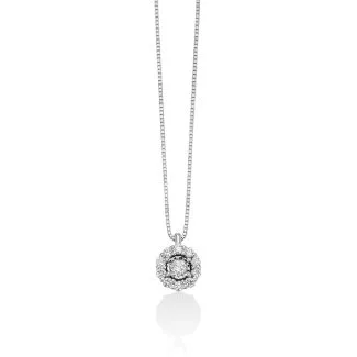 Miluna Punto Luce Necklace in White Gold with Diamonds