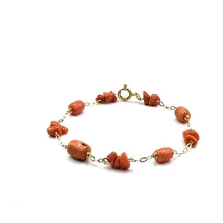 Sciacca Coral Bracelet with 18kt Gold Chain