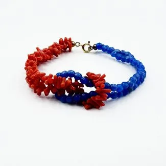 Modular Sciacca Coral Bracelet with Blue Agate